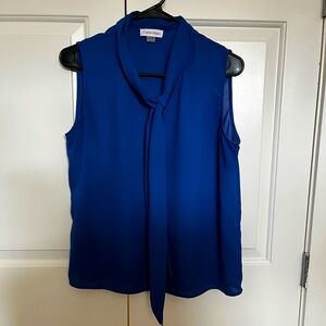 Calvin Klein Royal Blue Chiffon Blouse
